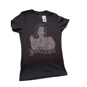 SNL Dooneese Kristen Wiig NBC Studios Graphic Tee Black 100% Cotton NWT Size M